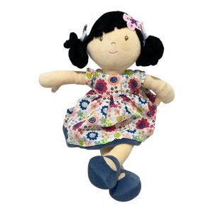 Tikiri Bonikka Lilac Black Hair Soft Doll 14” Plush Stuffed Toy Collectible